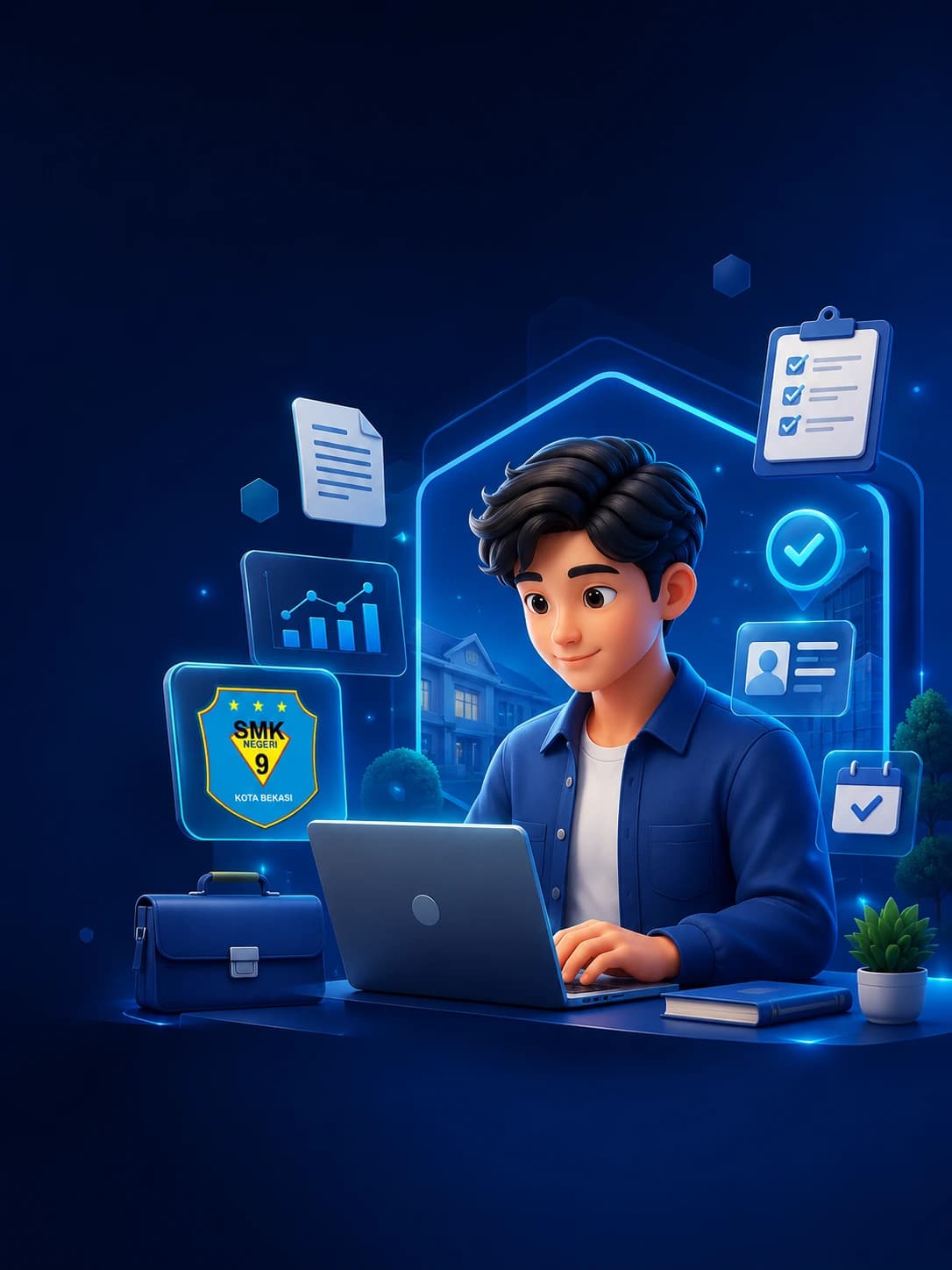 Ilustrasi 3D PKL Center SMKN 9 Kota Bekasi